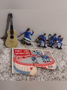 Vintage Band Cake Decorations Set - Blue